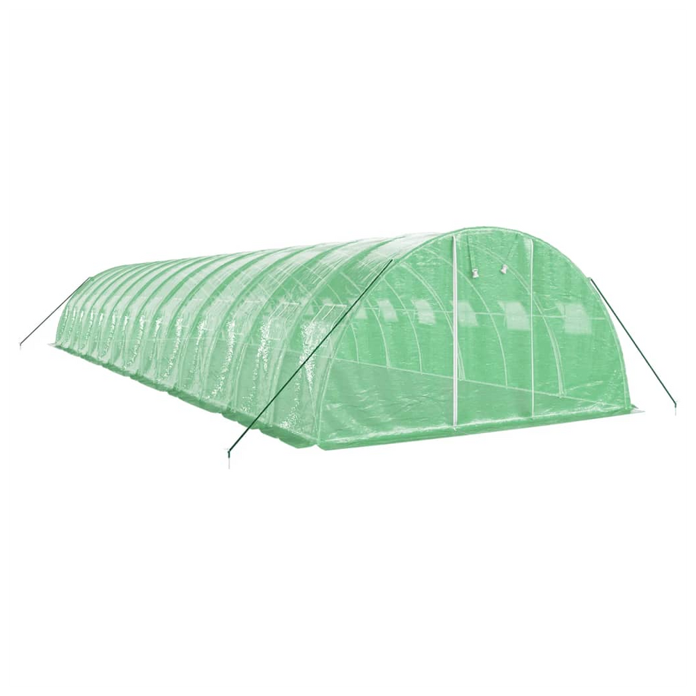 vidaXL Greenhouse with Steel Frame Green 56 m² 14x4x2 m - anydaydirect