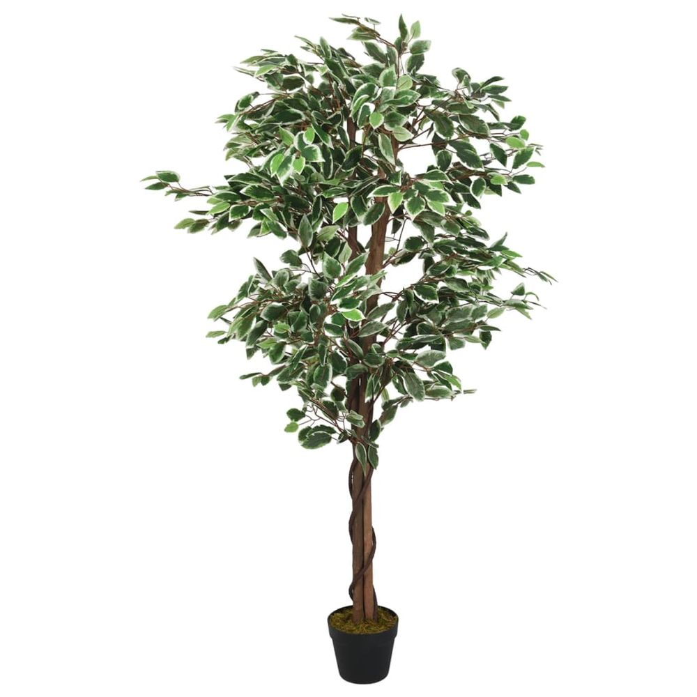 vidaXL Artificial Ficus Tree 1260 Leaves 200 cm Green - anydaydirect