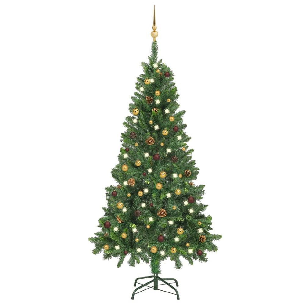 Artificial Christmas Tree with LEDs&Ball Set Green 150 cm - anydaydirect