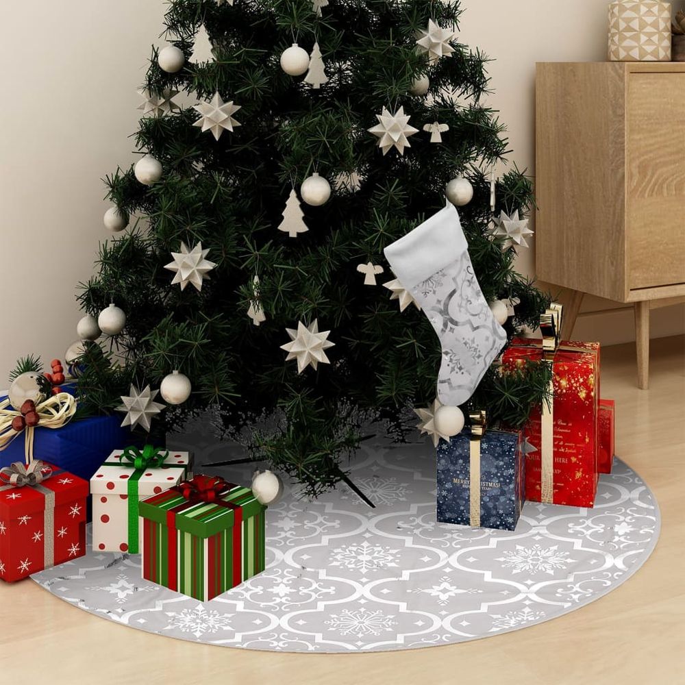 Luxury Christmas Tree Skirt with Sock 90 cm to 150cm Fabric - anydaydirect