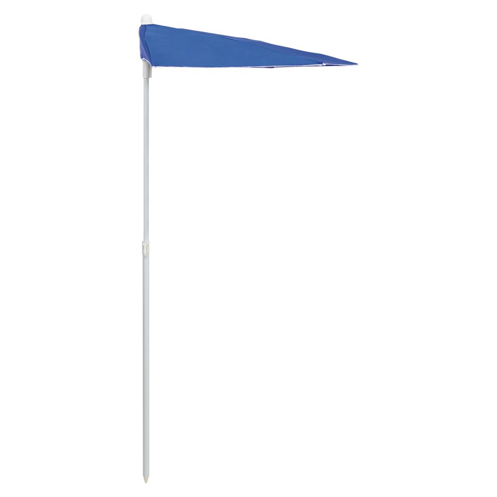 vidaXL Garden Half Parasol with Pole 180x90 cm Azure Blue - anydaydirect