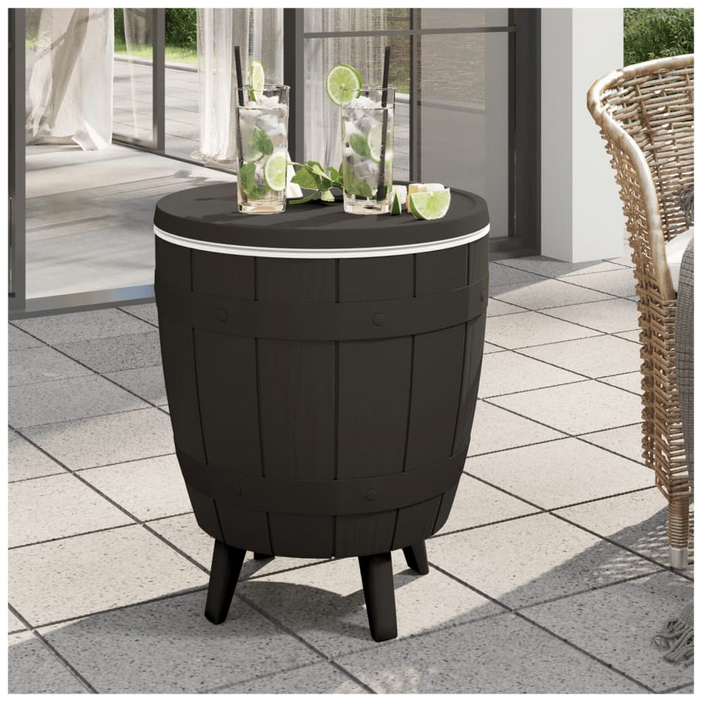 vidaXL 3-in-1 Ice Cooler Table Black Polypropylene - anydaydirect