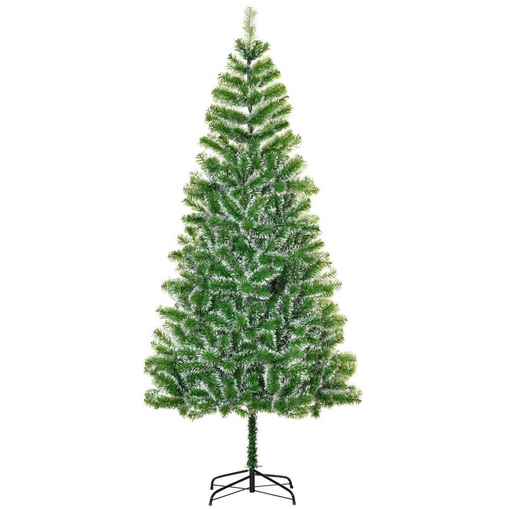 7ft Indoor Christmas Tree Artificial Deco Xmas Gift Metal Stand 968 Tips - anydaydirect