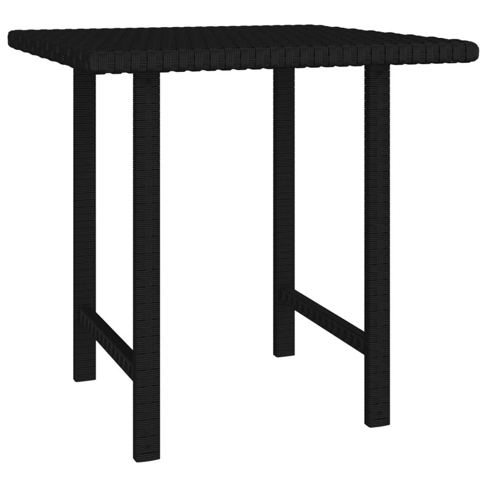 Side Tables 3 pcs Black Poly Rattan - anydaydirect