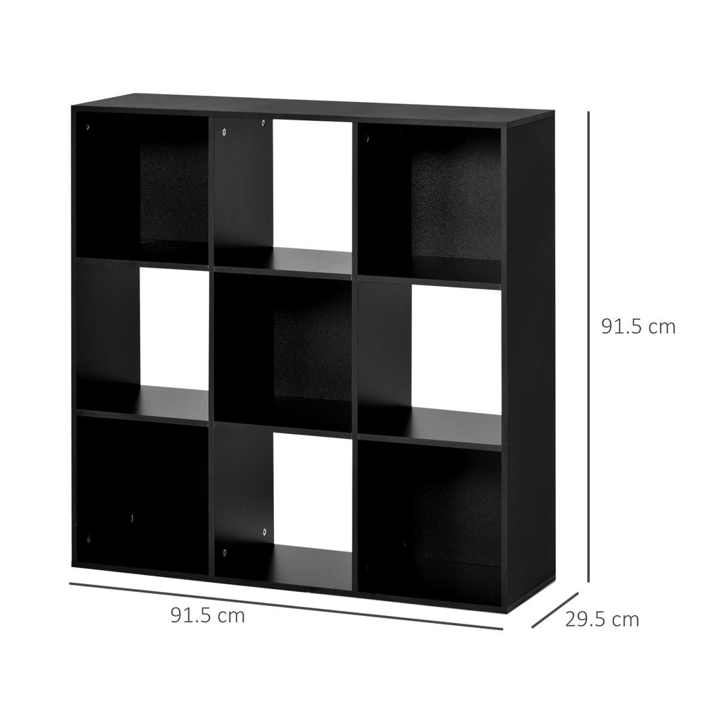 9 Cube Storage Cabinet Bookcase Bookshelf Home Office Shelf, Black - anydaydirect