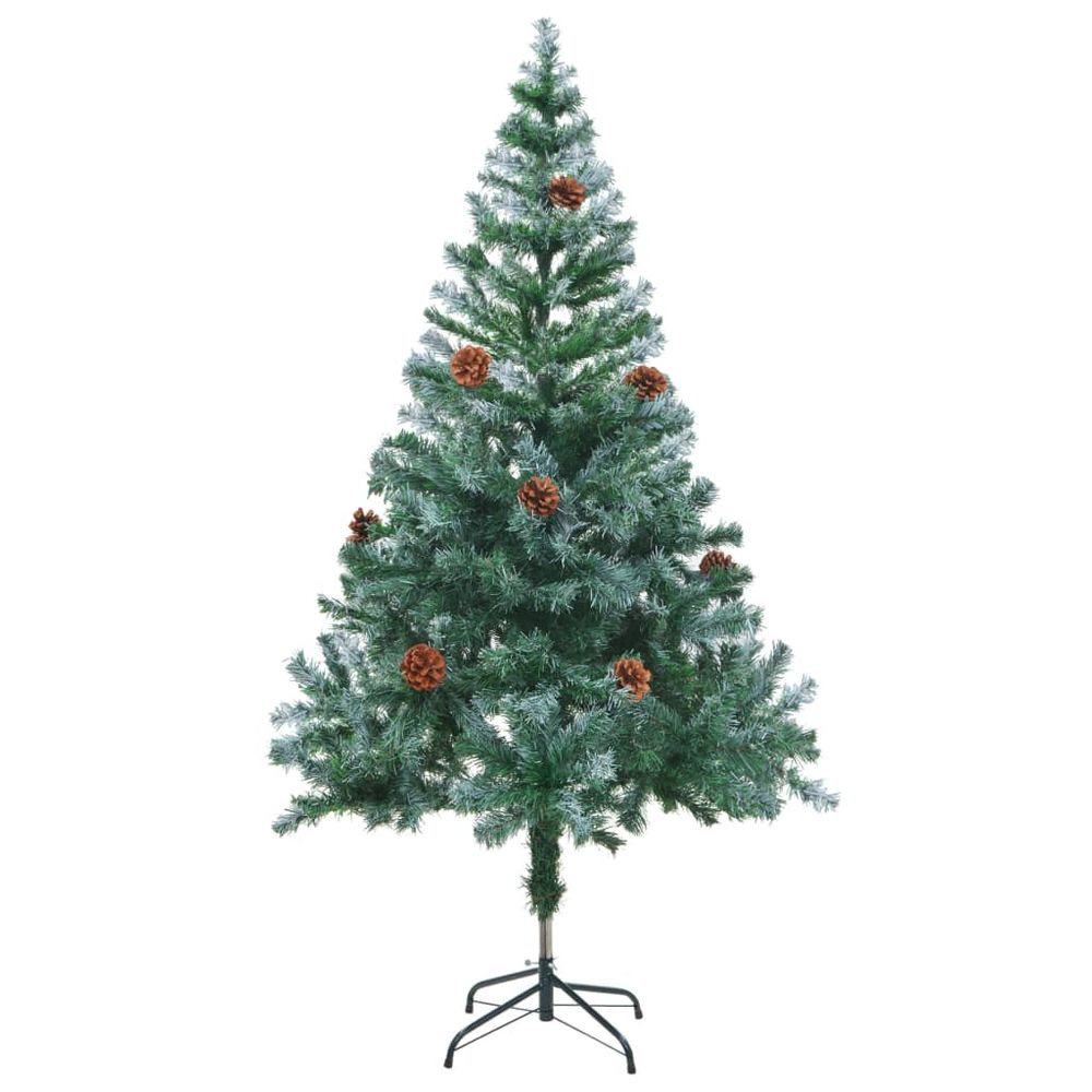 Frosted Christmas Tree with Pinecones 150 cm - anydaydirect