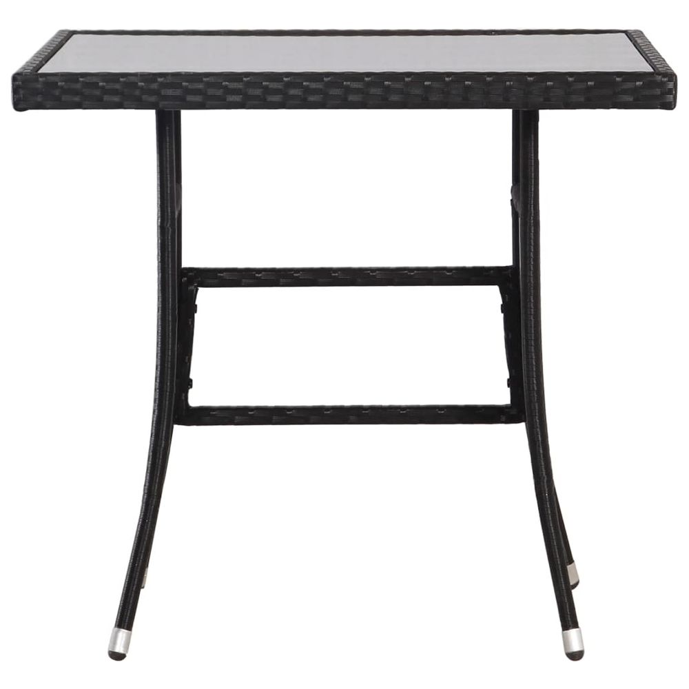 Garden Table Black 80x80x74 cm Poly Rattan - anydaydirect