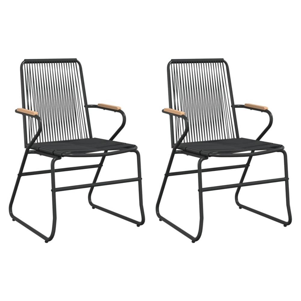 Garden Chairs 2 pcs Black 58x59x85.5 cm PVC Rattan - anydaydirect