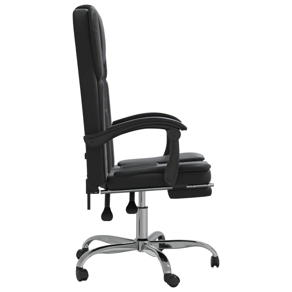 Reclining Office Chair Black Faux Leather - anydaydirect