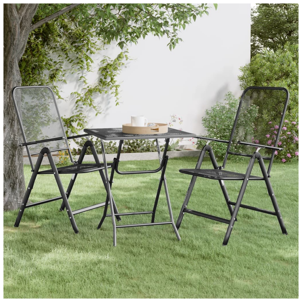 Garden Table 60x60x72 cm Expanded Metal Mesh Anthracite - anydaydirect