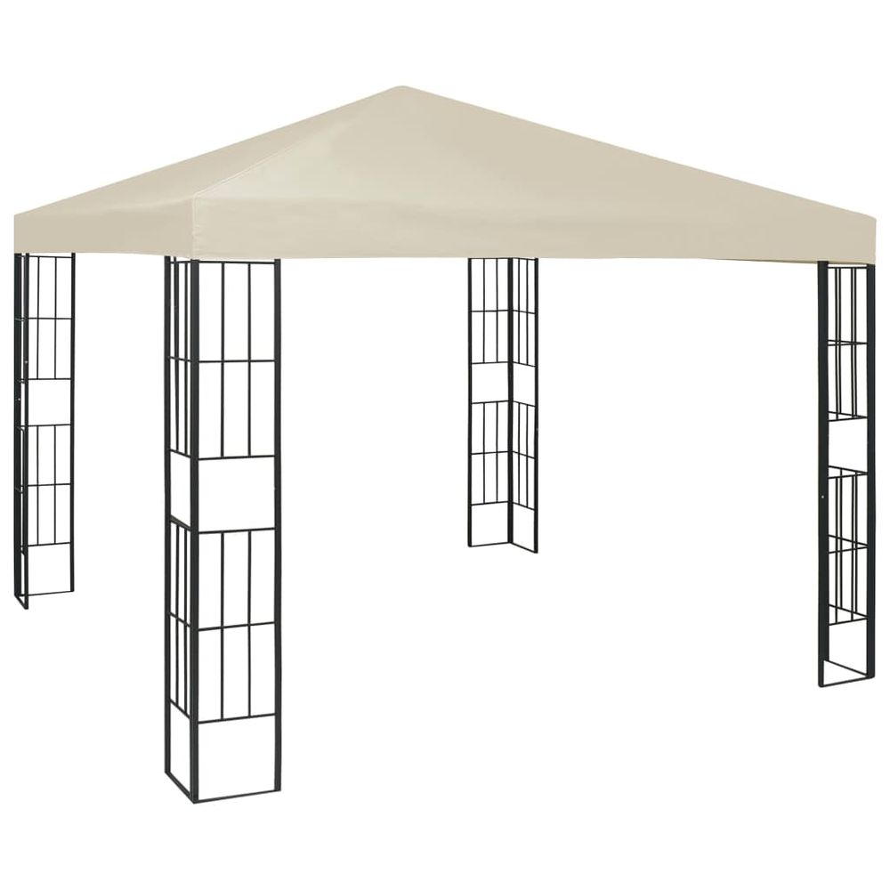 Gazebo Tent with LED String Lights 3x3 m Cream, Anthracite & Taupe - anydaydirect