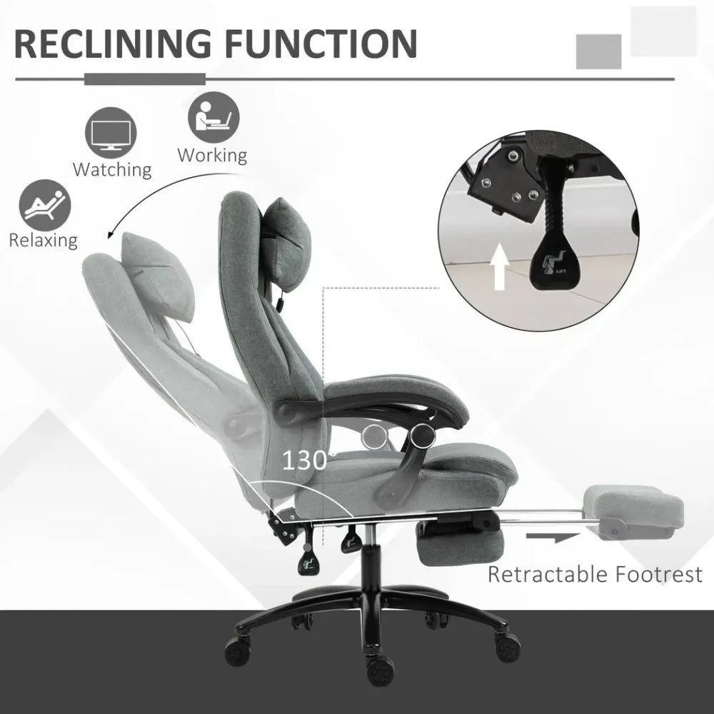 Massage Office Chair with 2-Point Vibration Pillow USB Power 360� Swivel Wheels - anydaydirect