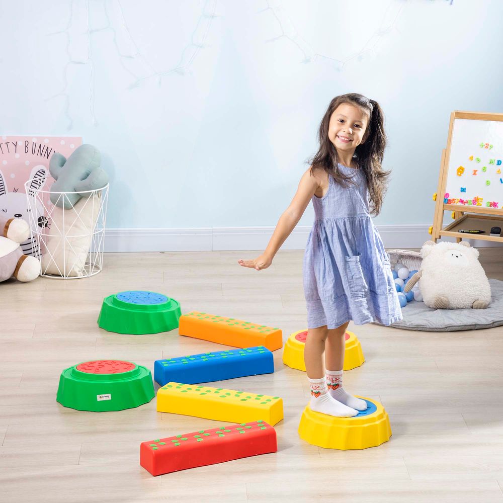 Eight-Piece Kids Stepping Stones Non-Slip Surface & Bottom, for Kids Outsunny - anydaydirect