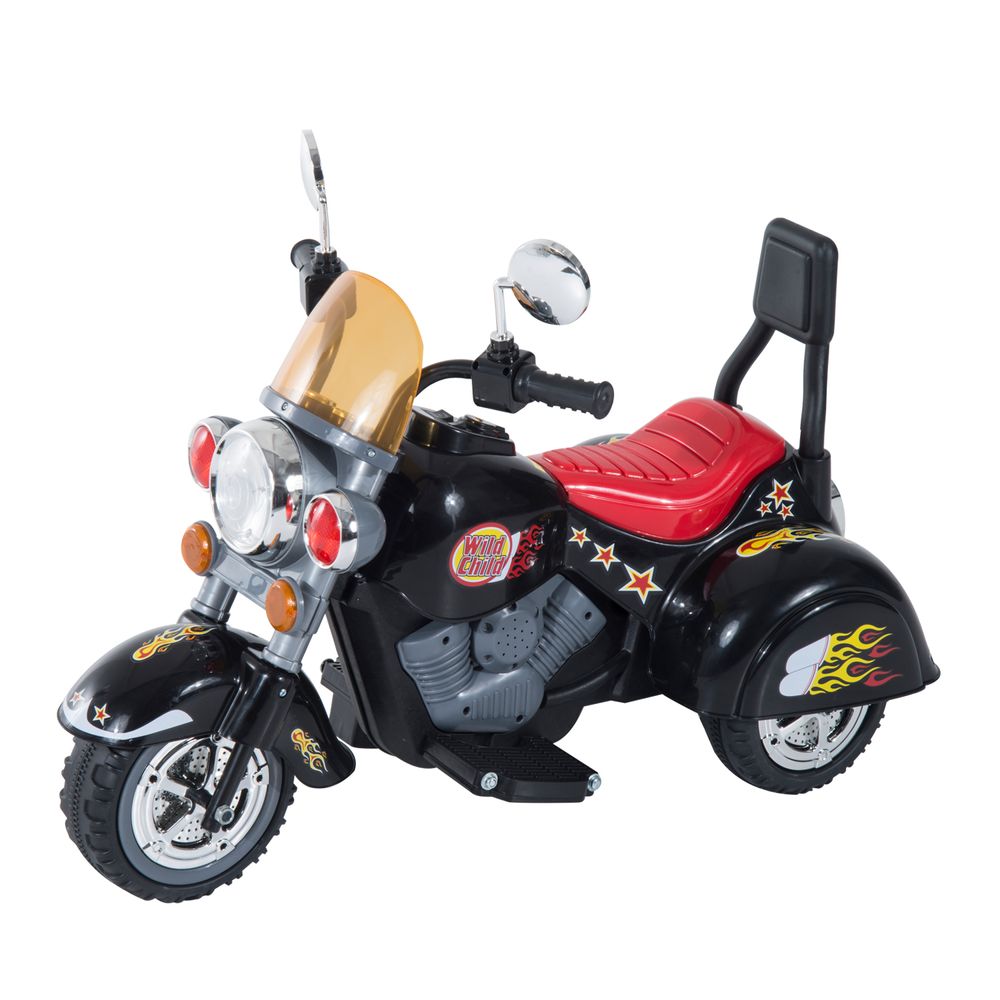 6V Kids Electric Motorbike Child Ride On Toy w/ Lights Sound Black HOMCOM - anydaydirect