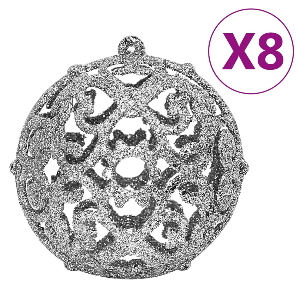 vidaXL 111 Piece Christmas Bauble Set Silver Polystyrene - anydaydirect