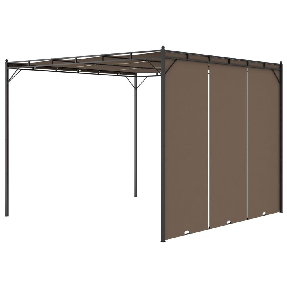 Garden Gazebo with Side Curtain 3x3x2.25 m Taupe - anydaydirect