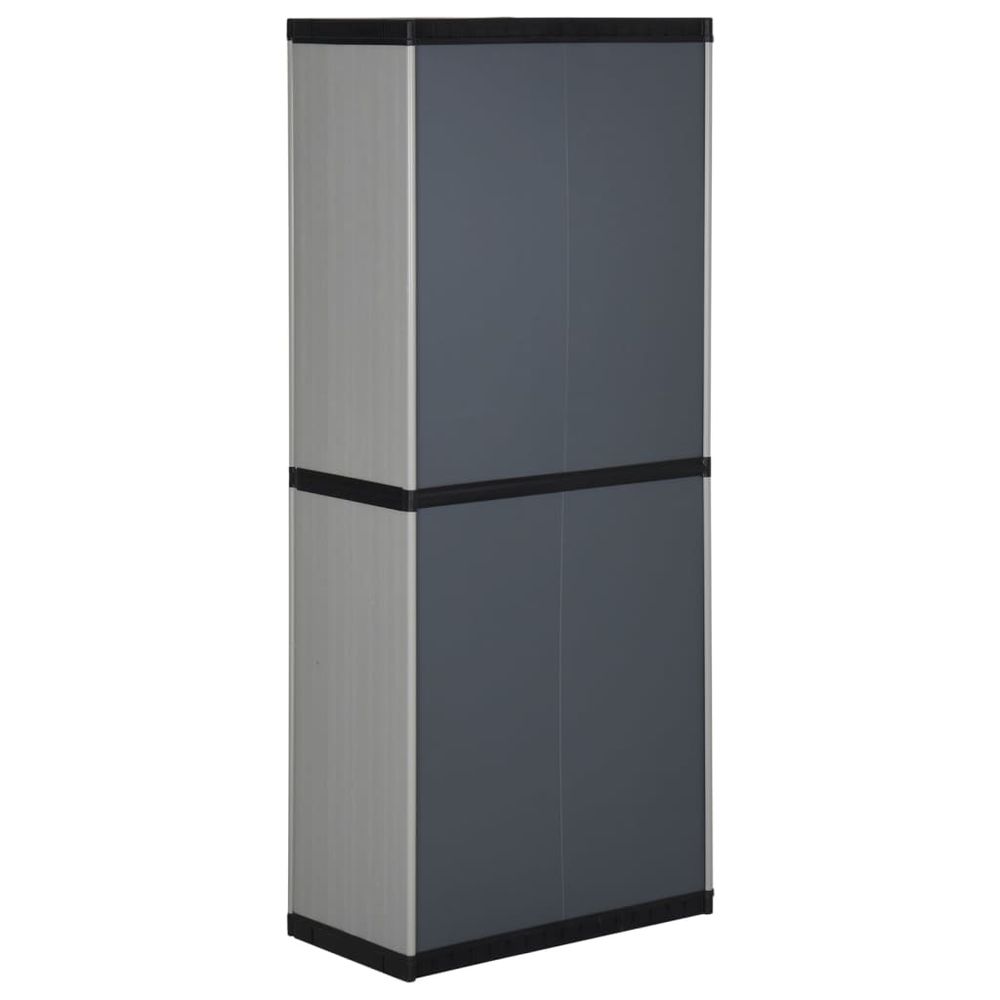 Garden Storage Cabinet with 3 Shelves Grey&Black 68x40x168 cm - anydaydirect