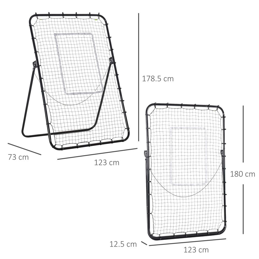 Foldable Football Rebounder Net Adjustable Angles with Target Zone HOMCOM - anydaydirect