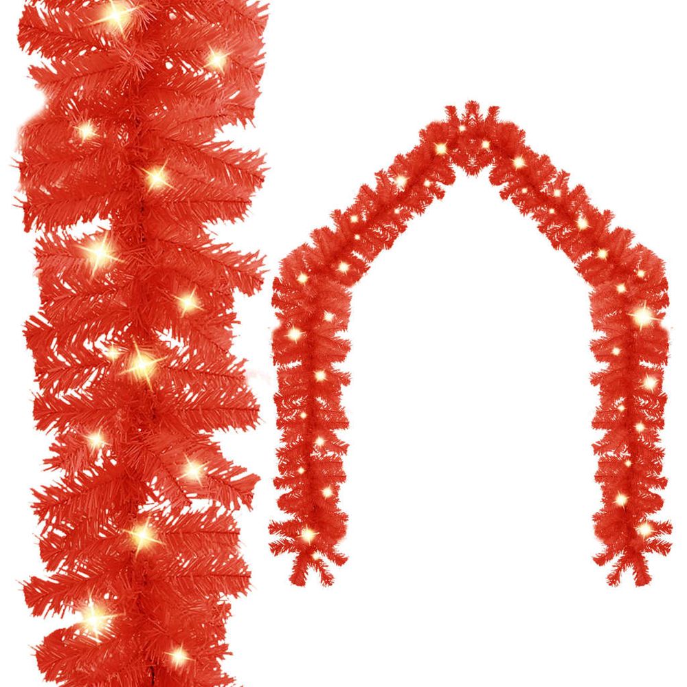 Christmas Garland with LED Lights 5 m Black - anydaydirect