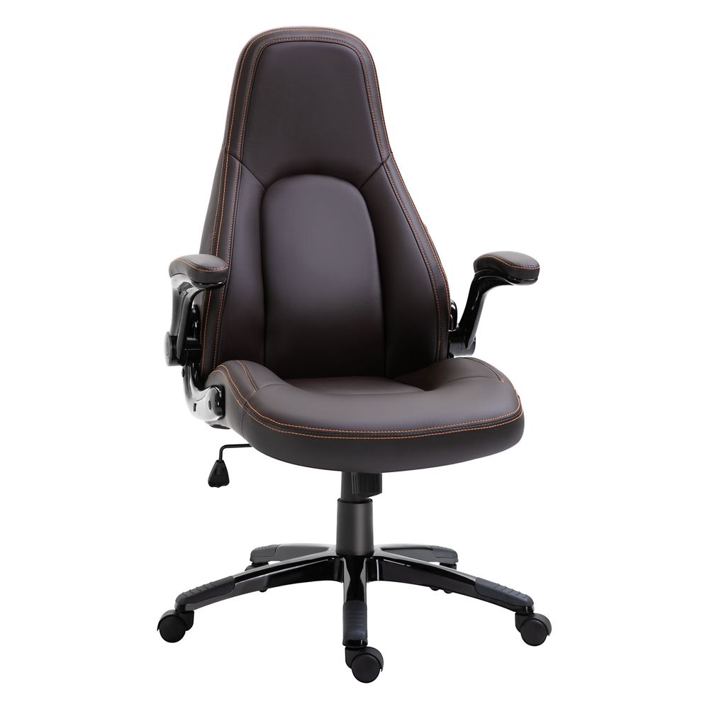 PU Leather Office Chair High Back Swivel Office Chair with Adjustable Height - anydaydirect