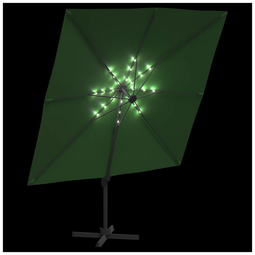 LED Cantilever Umbrella Green 400x300 cm - anydaydirect