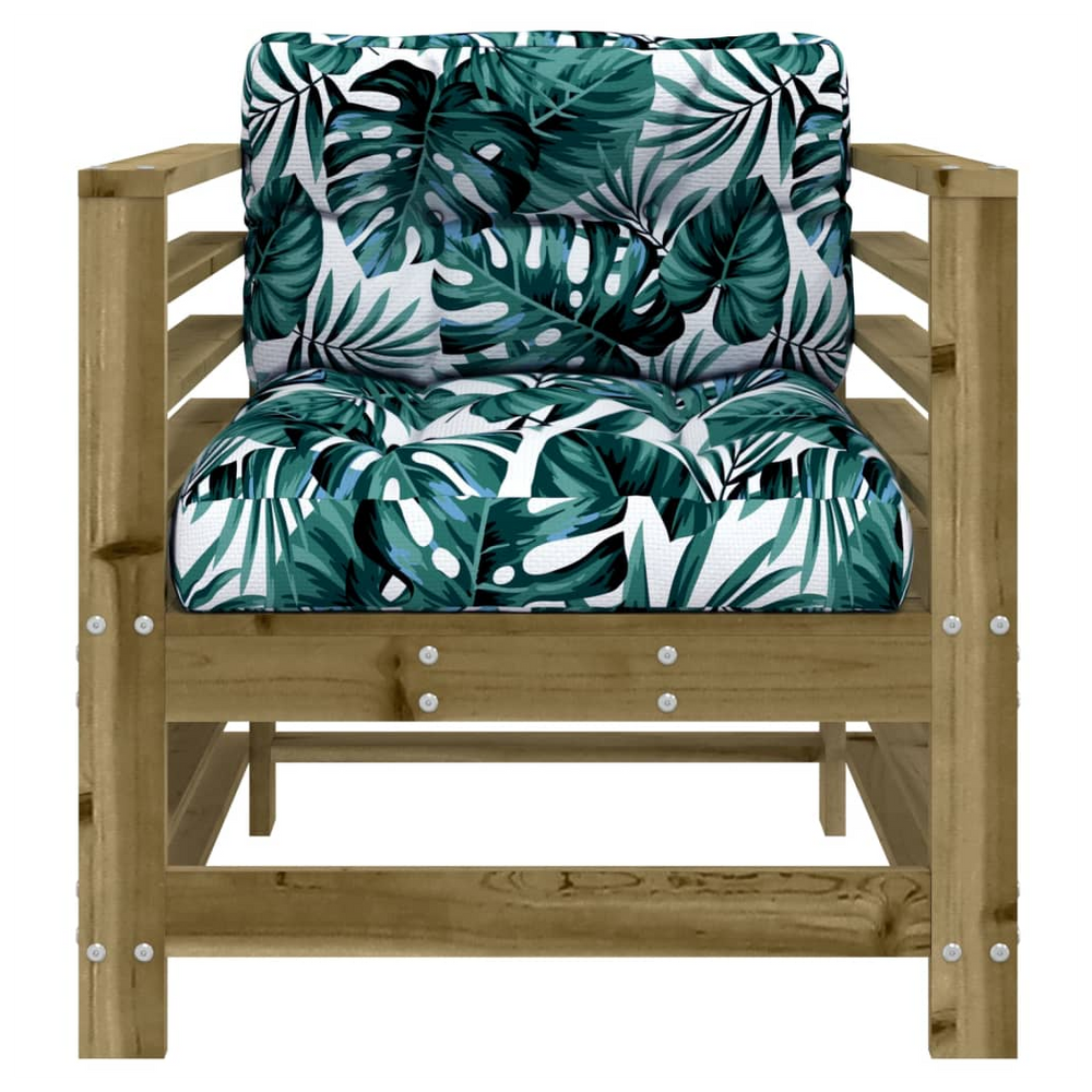 vidaXL Garden Chairs with Cushions 2 pcs Impregnated Wood Pine - anydaydirect