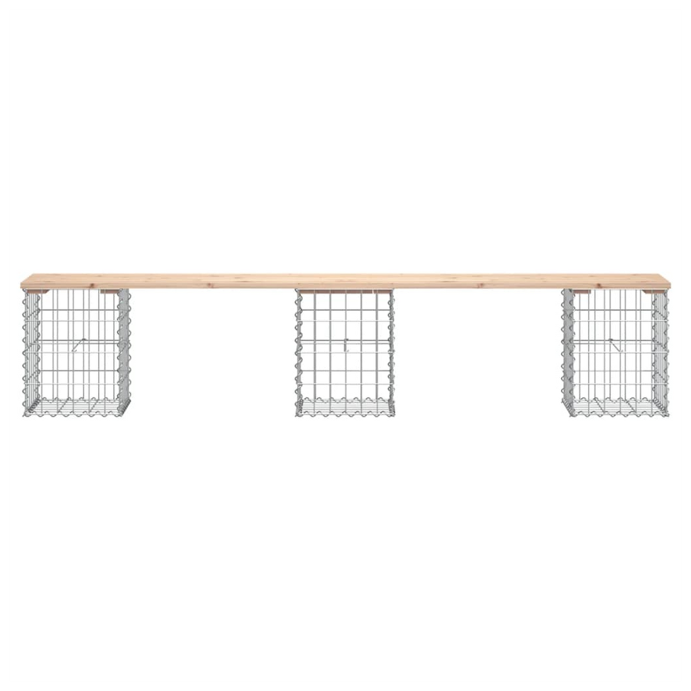 vidaXL Garden Bench Gabion Design 203x31x42 cm Solid Wood Pine - anydaydirect