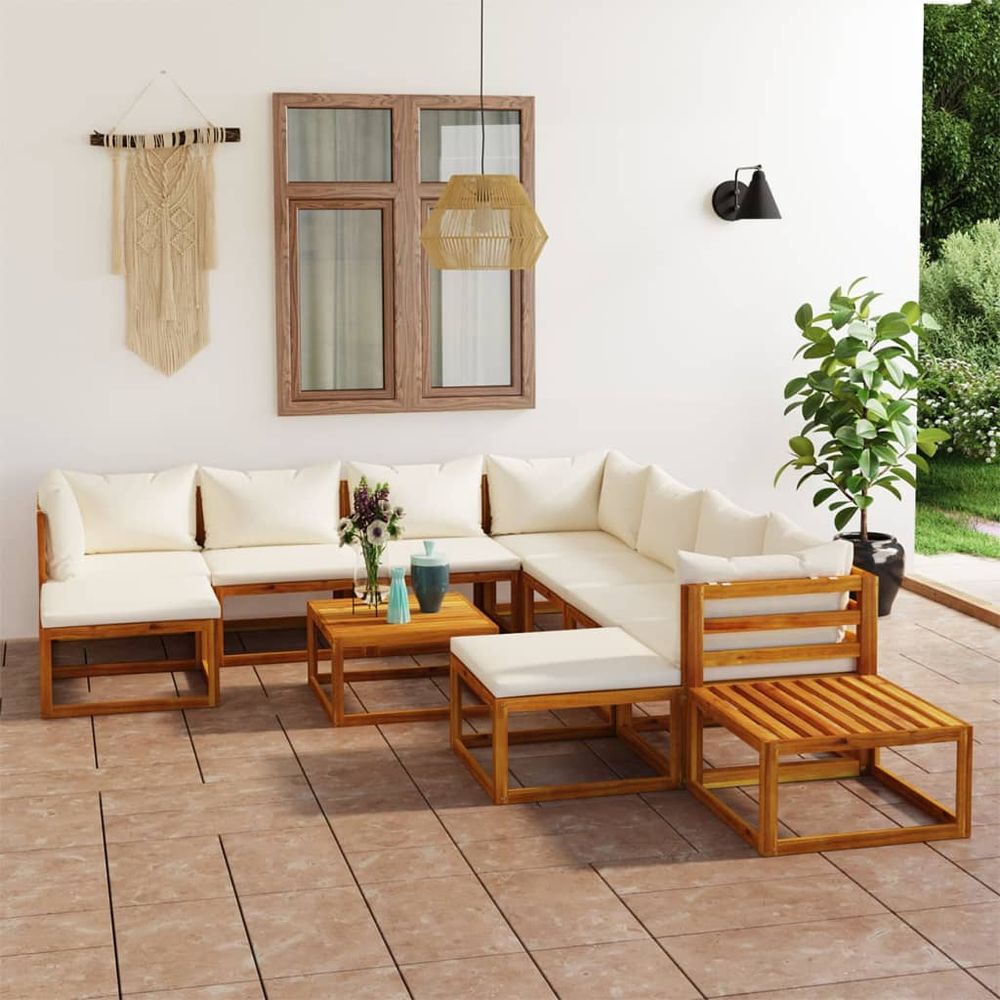 12 Piece Garden Lounge Set with Cushions Solid Wood Acacia (UK/IE/FI/NO only) - anydaydirect
