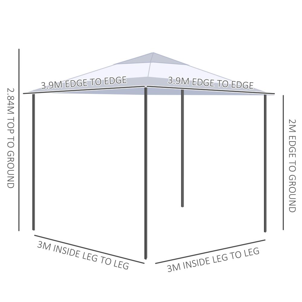 4x4m Pop-up Gazebo Tent Roller Bag White - anydaydirect