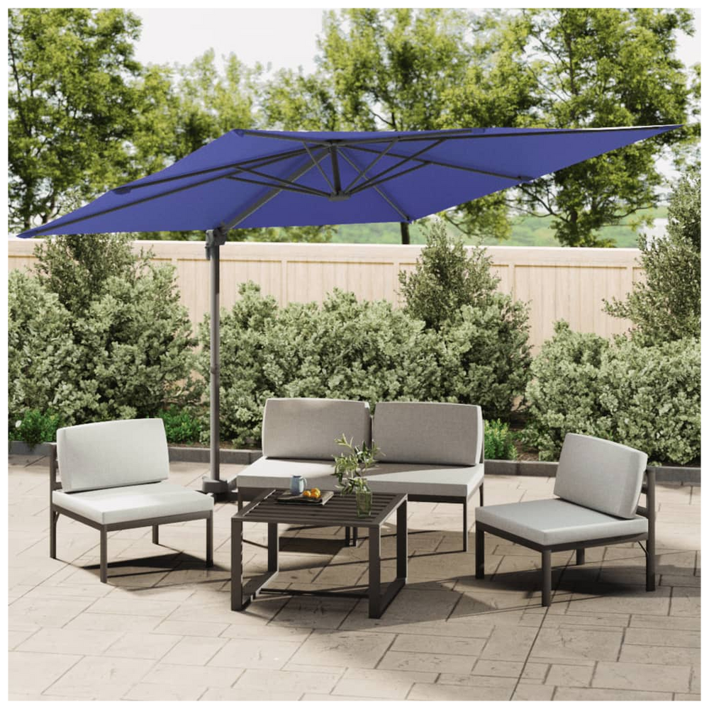 LED Cantilever Umbrella Azure Blue 400x300 cm - anydaydirect