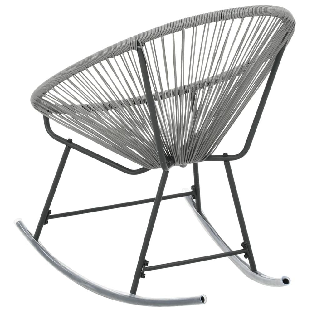 Outdoor Rocking Moon Chair Grey Poly Rattan - anydaydirect