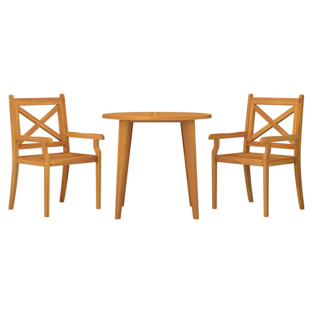 3 Piece Garden Dining Set Solid Wood Acacia - anydaydirect