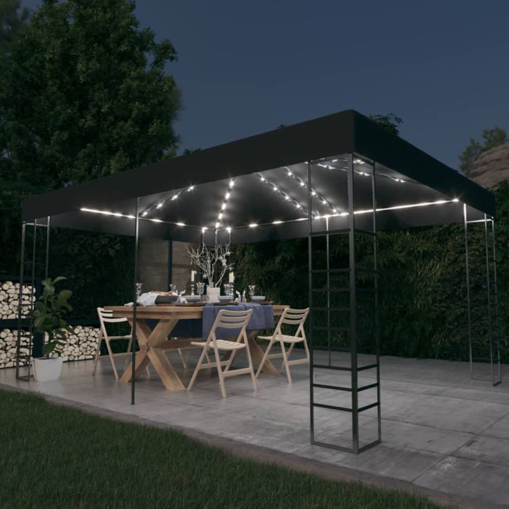 Gazebo Tent 4x3x2.7 with LED String Lights - anydaydirect