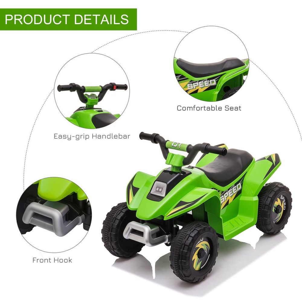 6V Kids Electric Ride on Car with Big Wheels 18-36 Months Toddlers Green - anydaydirect