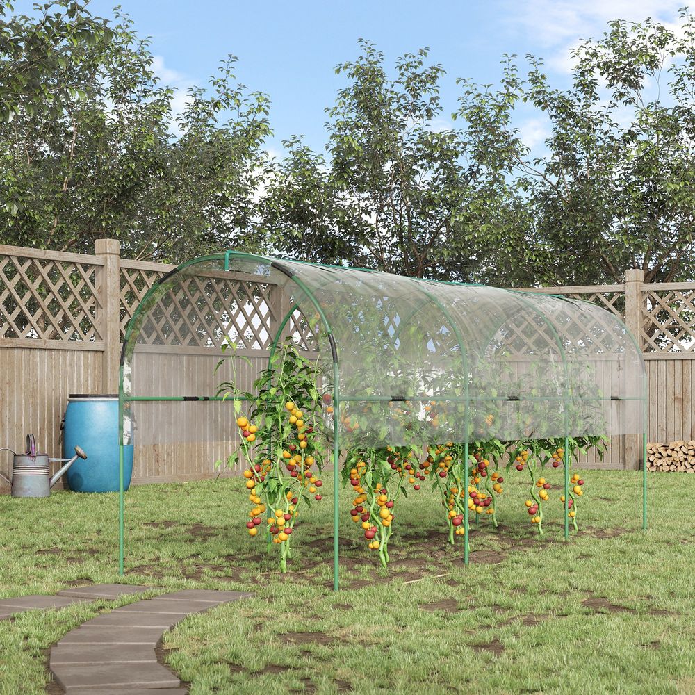 Outsunny Tomato Greenhouse with Top Tap, Pointed Bottom and Guy Ropes, Clear - anydaydirect