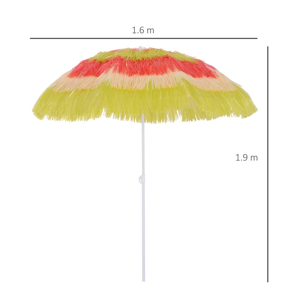 Patio Hawaii Beach Sun Umbrella Sunshade Hawaiian Folding Tilting Parasol - anydaydirect