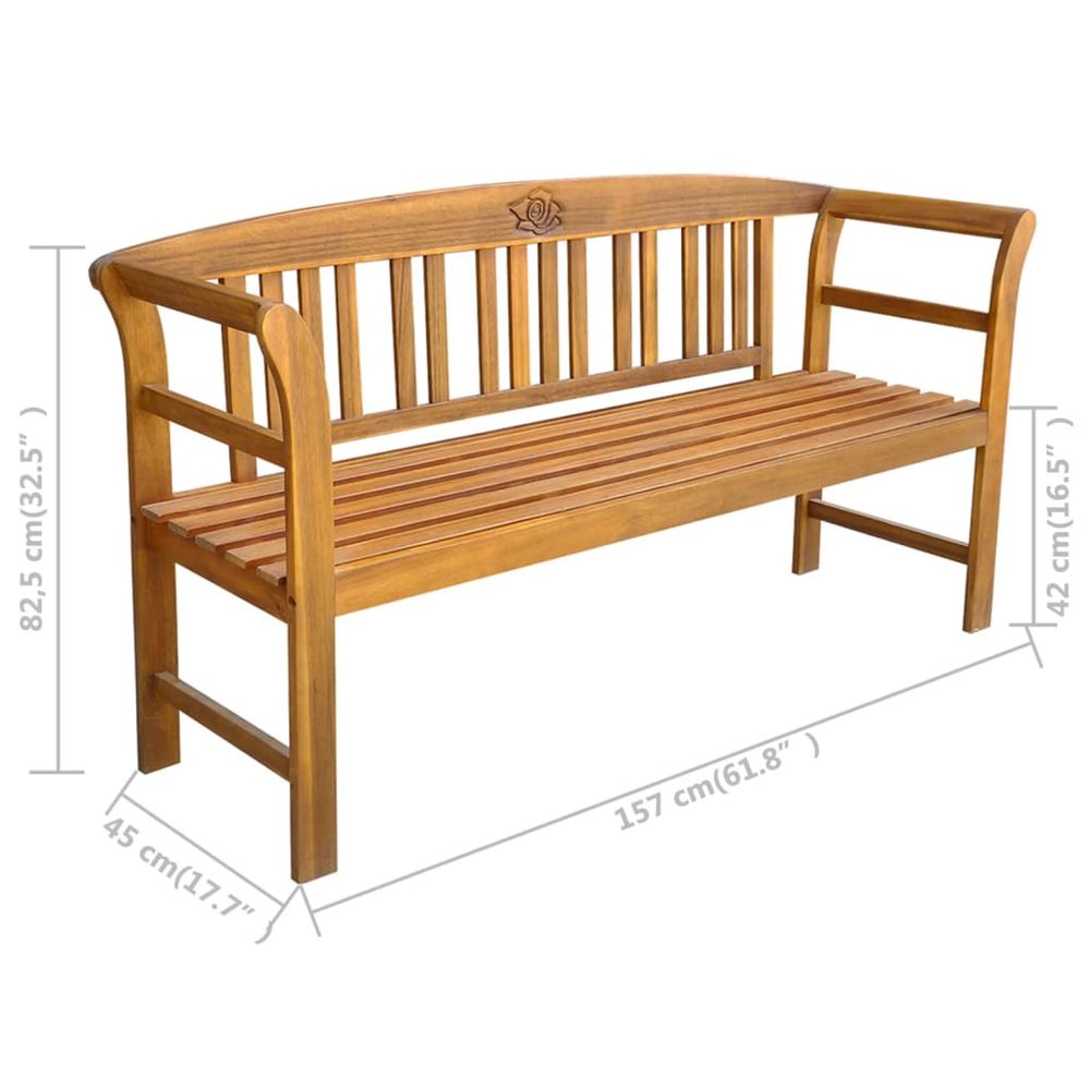 Garden Bench 157 cm Solid Acacia Wood - anydaydirect