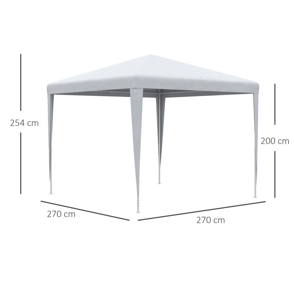 Garden Gazebo Marquee Party Tent Wedding Canopy Patio White 2.7 x 2.7m - anydaydirect