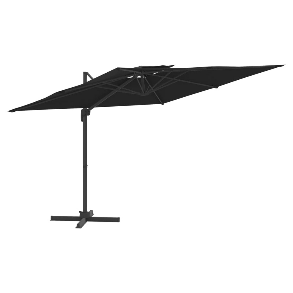 Double Top Cantilever Umbrella Black 300x300 cm - anydaydirect