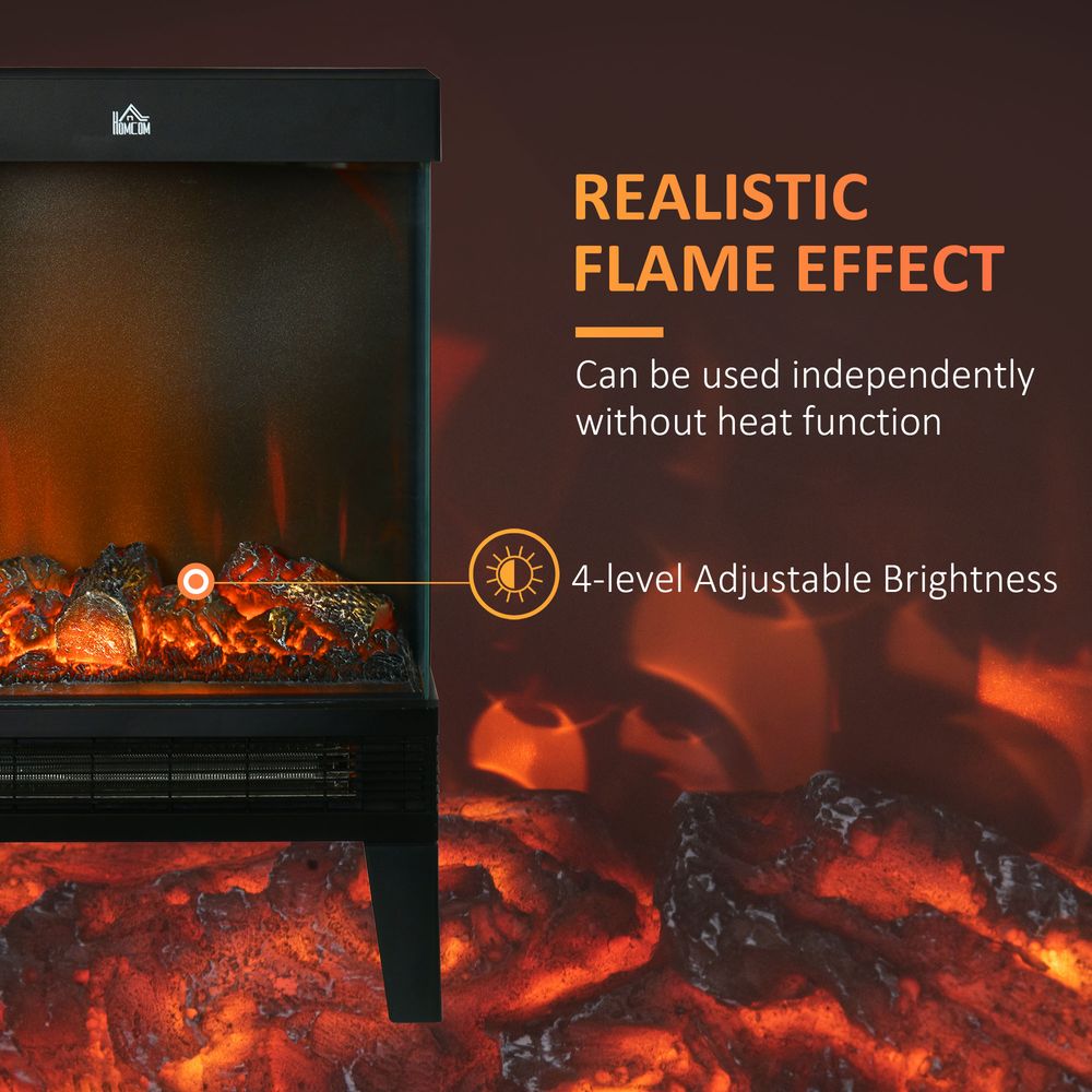 Fireplace Heater, Quiet LED Flame Effect Overheating Protection 1000/2000W - anydaydirect