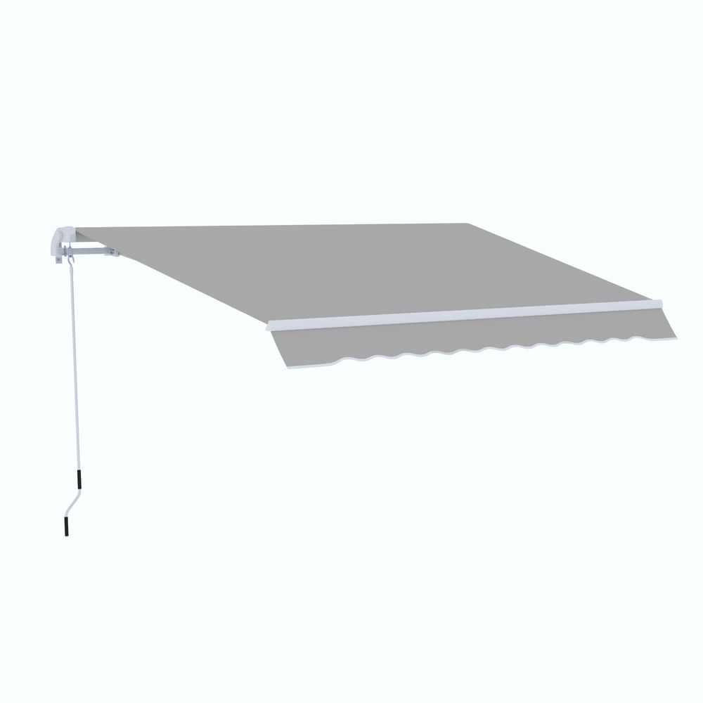 4x2.5m Retractable Manual Awning Window Door SunShade Canopy & Crank Handle - anydaydirect