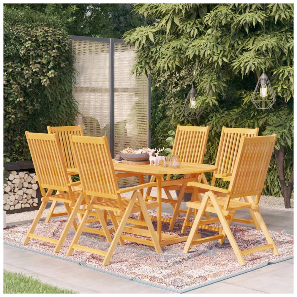 7 Piece Garden Dining Set Solid Teak Wood - anydaydirect