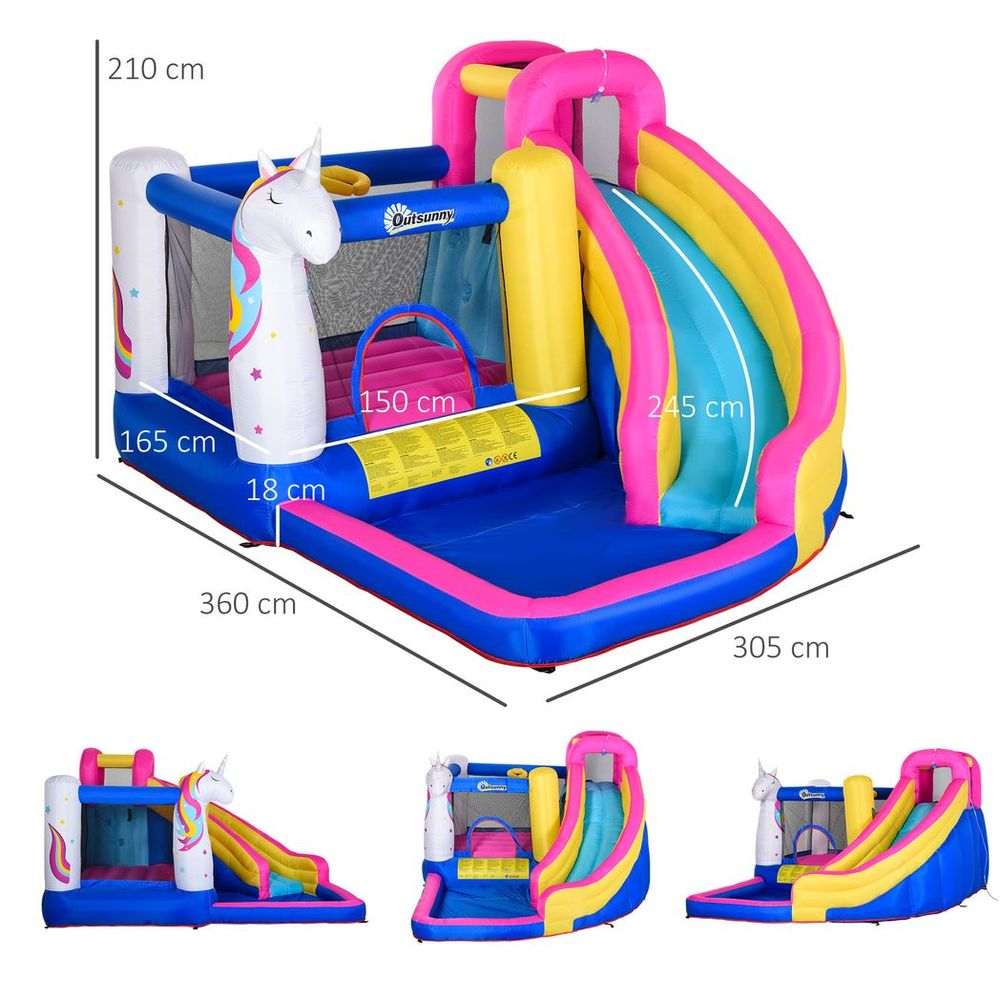 Outsunny 5 in 1 Bouncy Castle for Children with Blower, for Ages 3-8 Years - anydaydirect