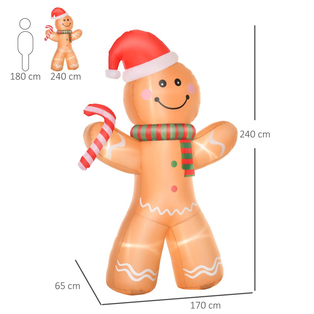 8ft Christmas Inflatable Gingerbread Man Lighted Indoor Outdoor - anydaydirect