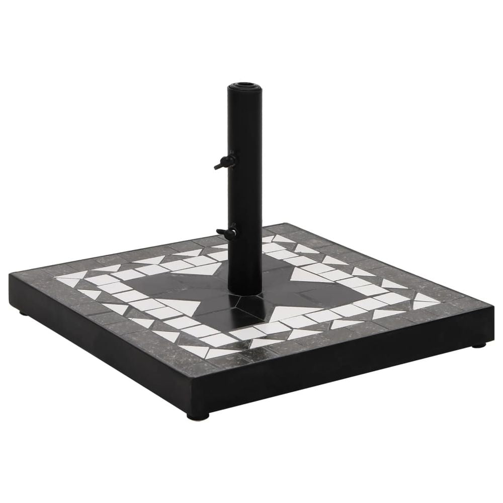 Parasol Base Black and White Square 12 kg - anydaydirect