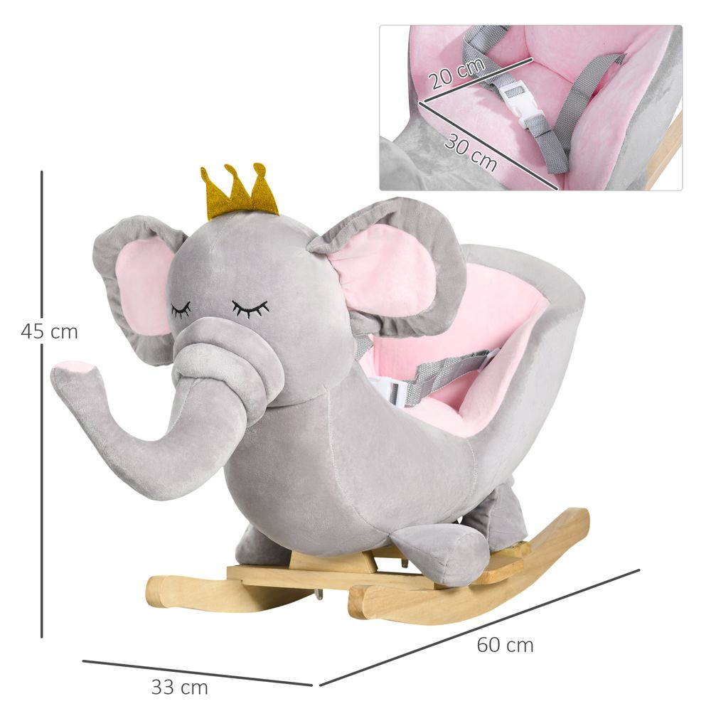 Baby Rocking Horse Elephant Rocking Chair Rocker Toy, for 18-36 Months - anydaydirect