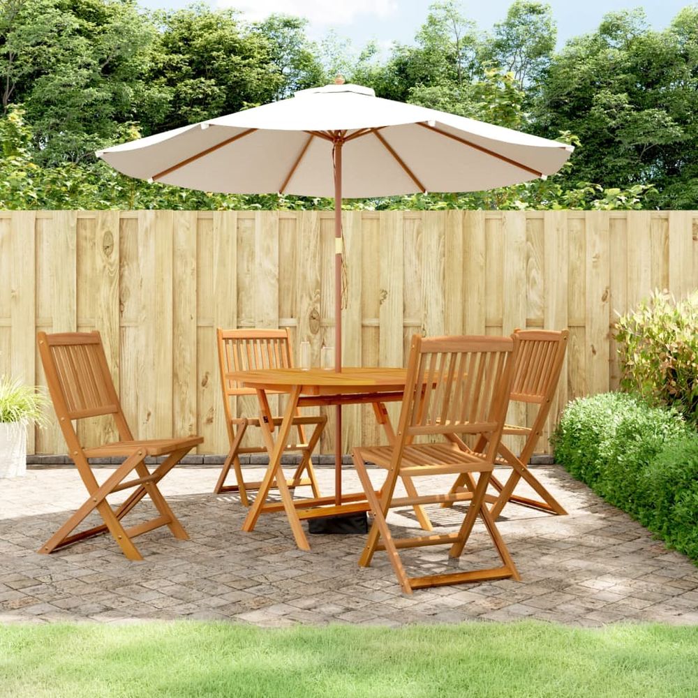 vidaXL 5 Piece Garden Dining Set Solid Wood Acacia - anydaydirect