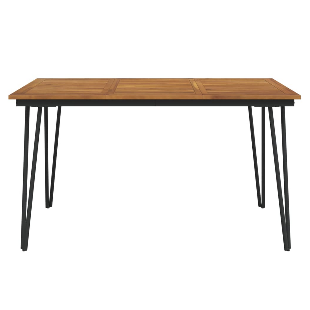 Garden Table with Hairpin Legs 140x80x75 cm Solid Wood Acacia - anydaydirect