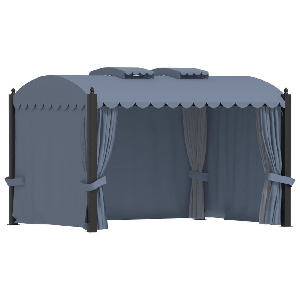 Gazebo with Curtains 3x4 m Anthracite Steel - anydaydirect