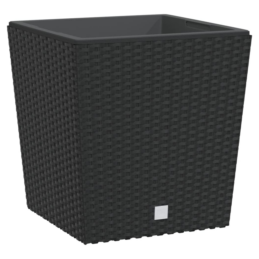 vidaXL Planter with Removable Inner Anthracite 21 / 32 L PP Rattan - anydaydirect